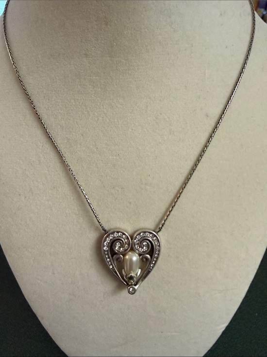 Brighton Jewelry - Brighton Silver Heart Pendant Necklace with Pearl